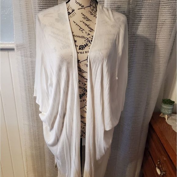 Other - Cream draped swim coverup sz OSFM